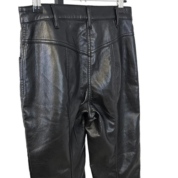 Aritzia Wilfred Rebel Pant Size 2 High Rise Vegan Leather  Straight Leg Black - Picture 2 of 10